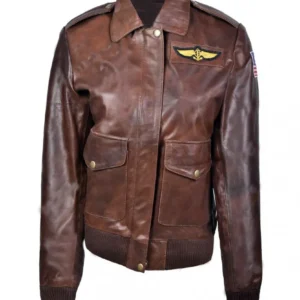 Captain Marvel Carol Danvers Leather Bomber Jacket