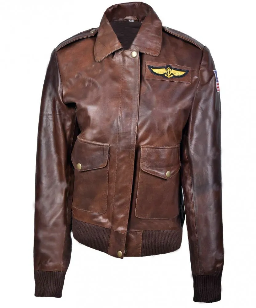 Captain Marvel Carol Danvers Leather Bomber Jacket