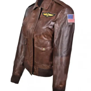 Captain Marvel Carol Danvers Leather Bomber Jacket