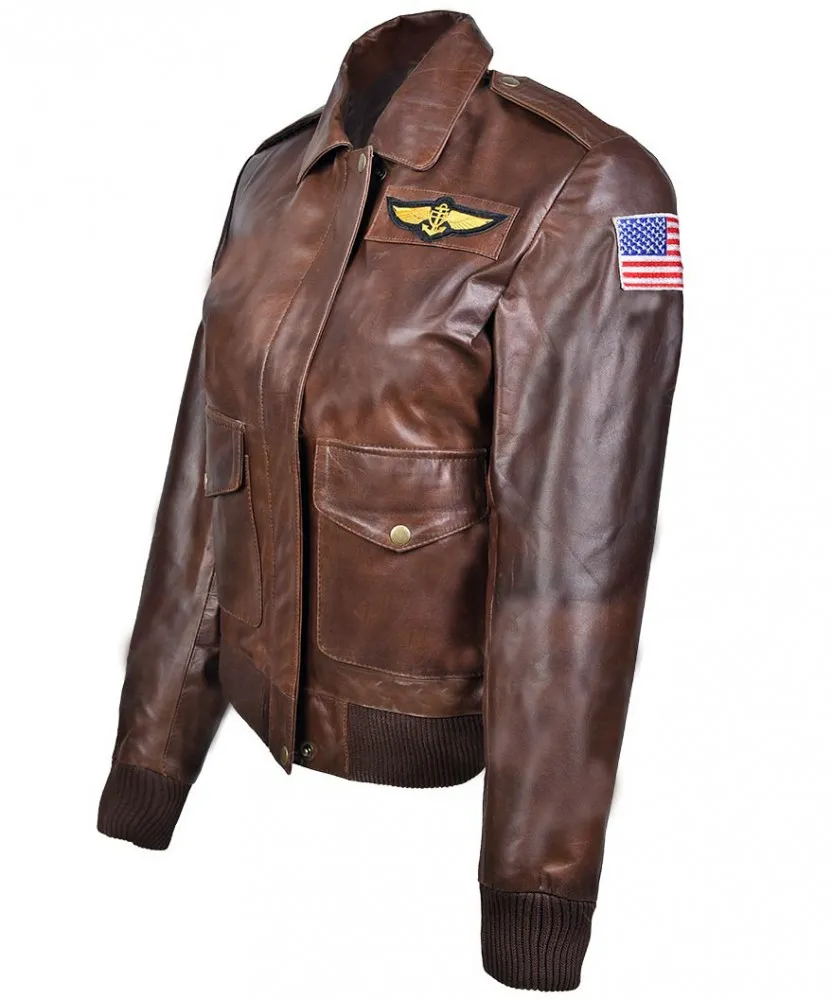 Captain Marvel Carol Danvers Leather Bomber Jacket