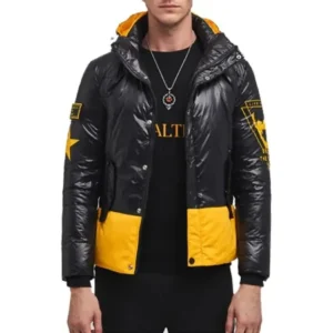 Cyberpunk Hooded Yellow Block Jacket