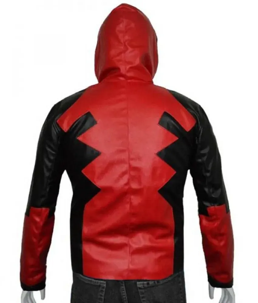 Deadpool Leather Hoodie Costume