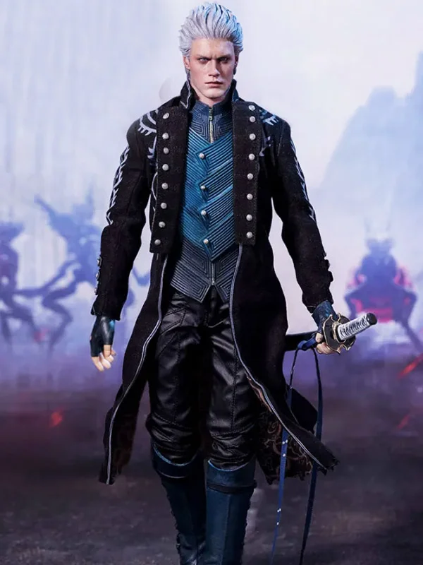 Devil May Cry 5 Long Black Leather Coat