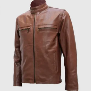 Elegant Brown Fashion Leather Jacket
