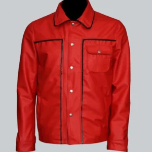 Elvis Presley Inspired Mens Red Leather Jacket