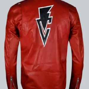 Fergal Devitt Motorcycle Red Leather Jacket