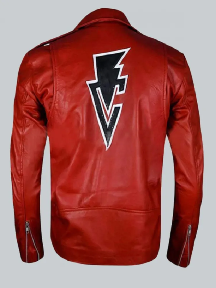 Fergal Devitt Motorcycle Red Leather Jacket
