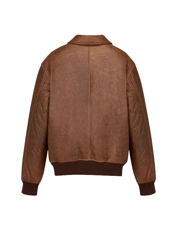 Men’s Vintage Brown Leather Bomber Jacket