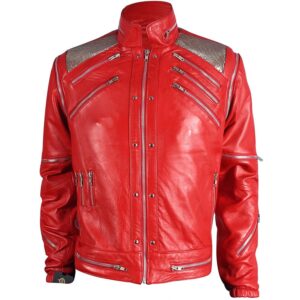 Michael Jackson Beat It Red Leather Jacket