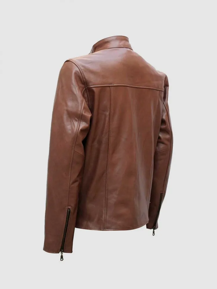 Elegant Brown Fashion Leather Jacket