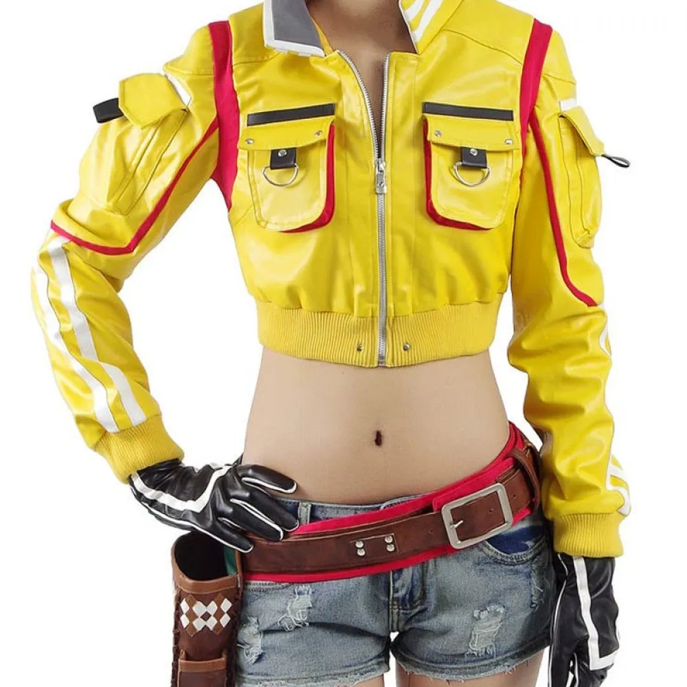 Final Fantasy 15 Cindy Yellow Leather Jacket