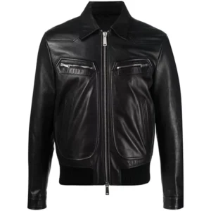 Classic Mens Black Biker Leather Jacket