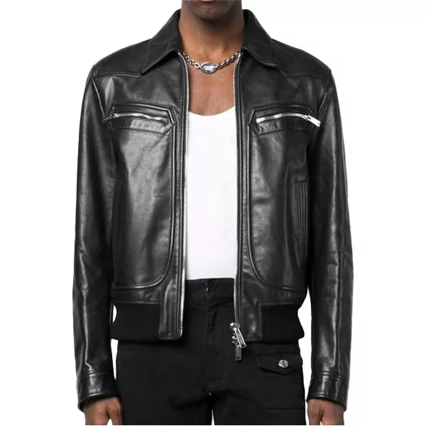 Classic Mens Black Biker Leather Jacket