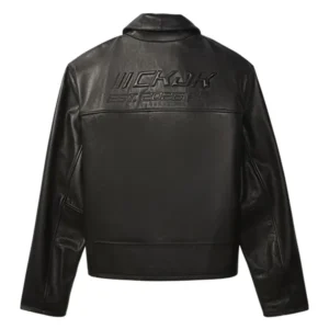 Jung Kook Black Leather Racer Jacket
