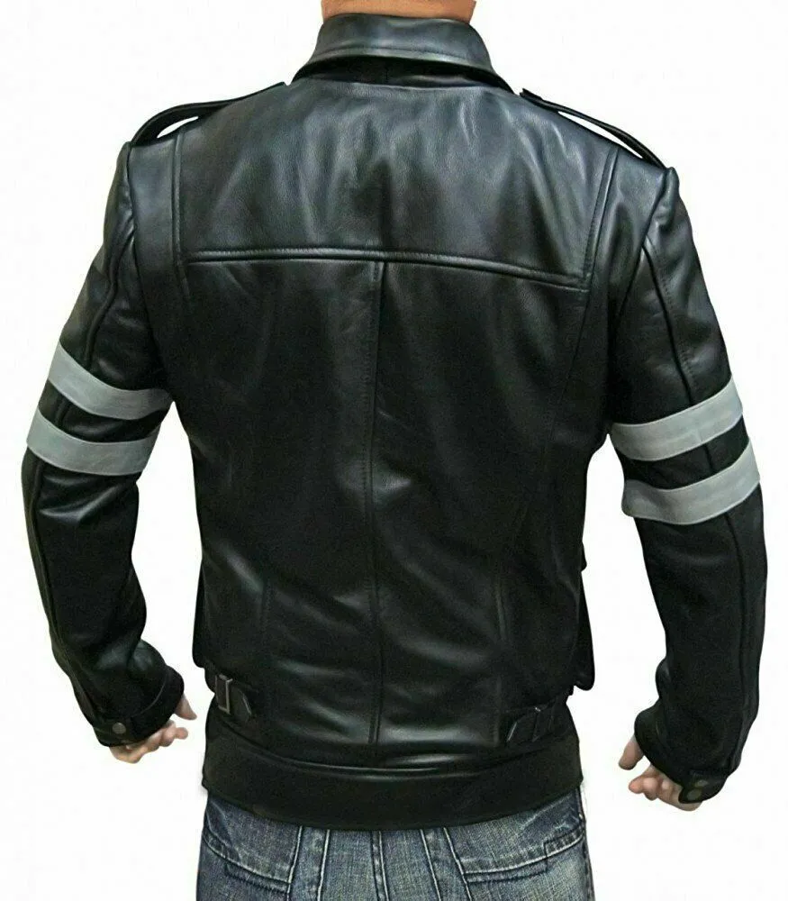 Resident Evil 6 Leon Leather Jacket Cosplay Costume Coat