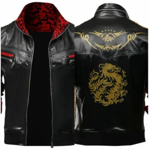 Final Fantasy VII Remake Leslie Kyle Black Leather Jacket