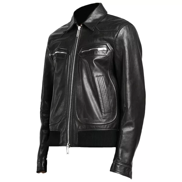 Classic Mens Black Biker Leather Jacket
