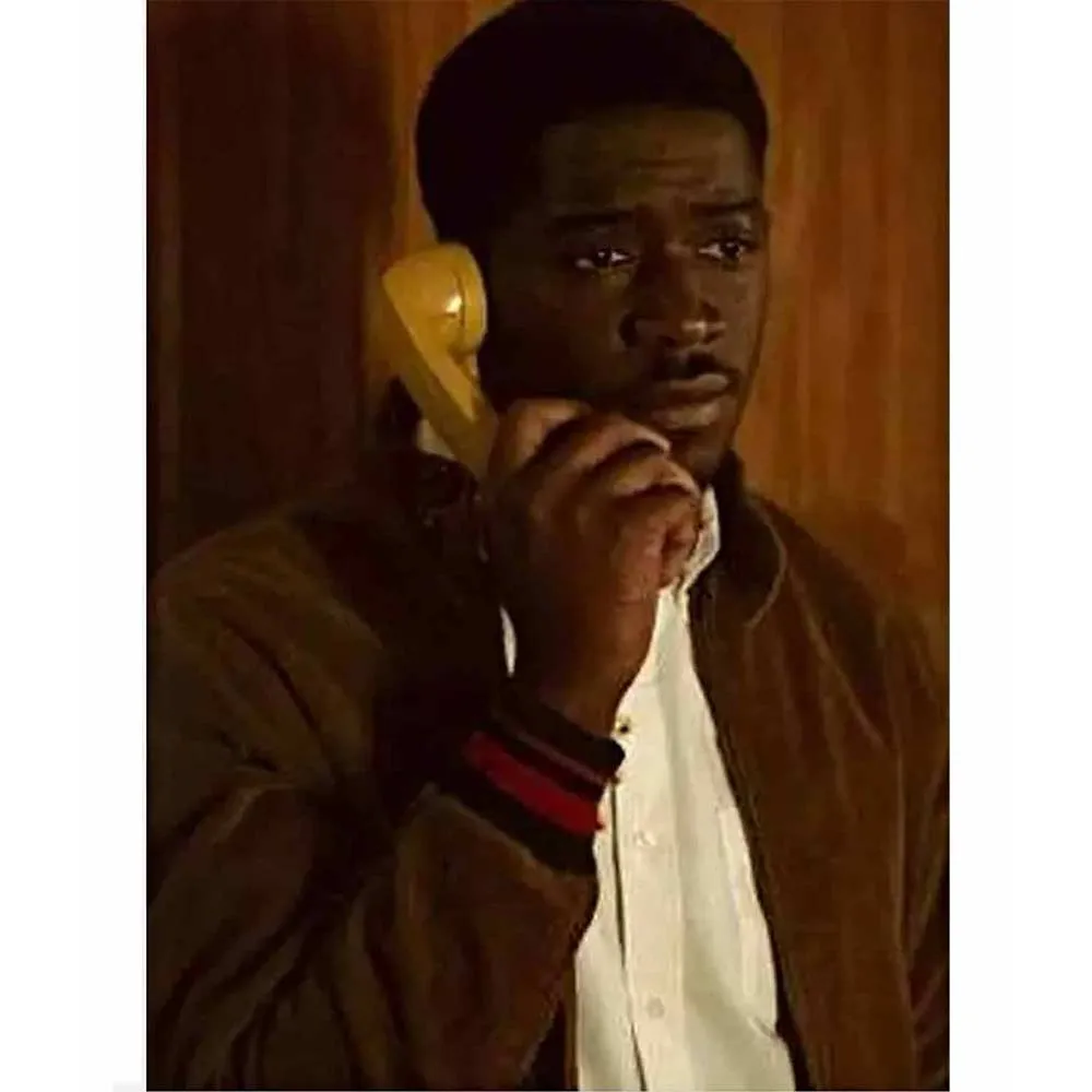 Damson Idris Snowfall Corduroy Varsity Jacket