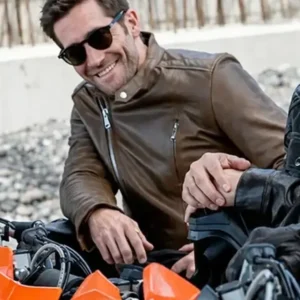 In the Grey Jake Gyllenhaal Brown Leather Jacket