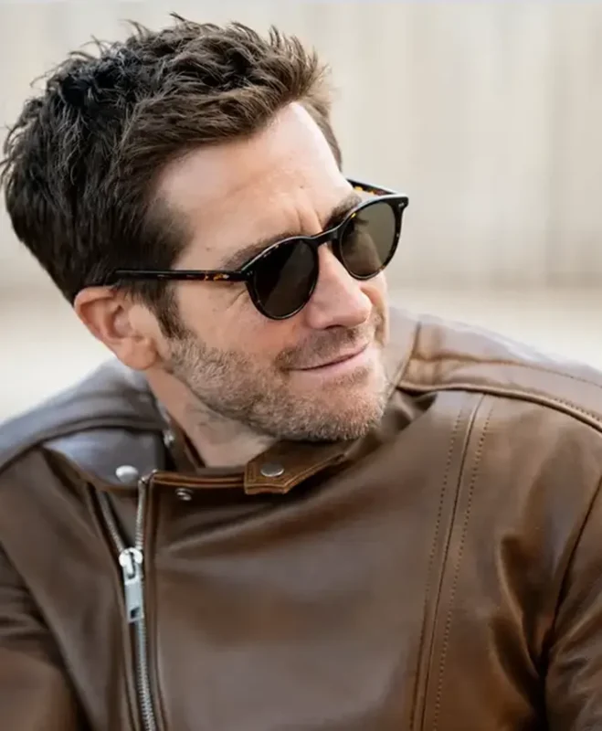 In the Grey Jake Gyllenhaal Brown Leather Jacket