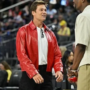 Tom Brady Red Leather Jacket