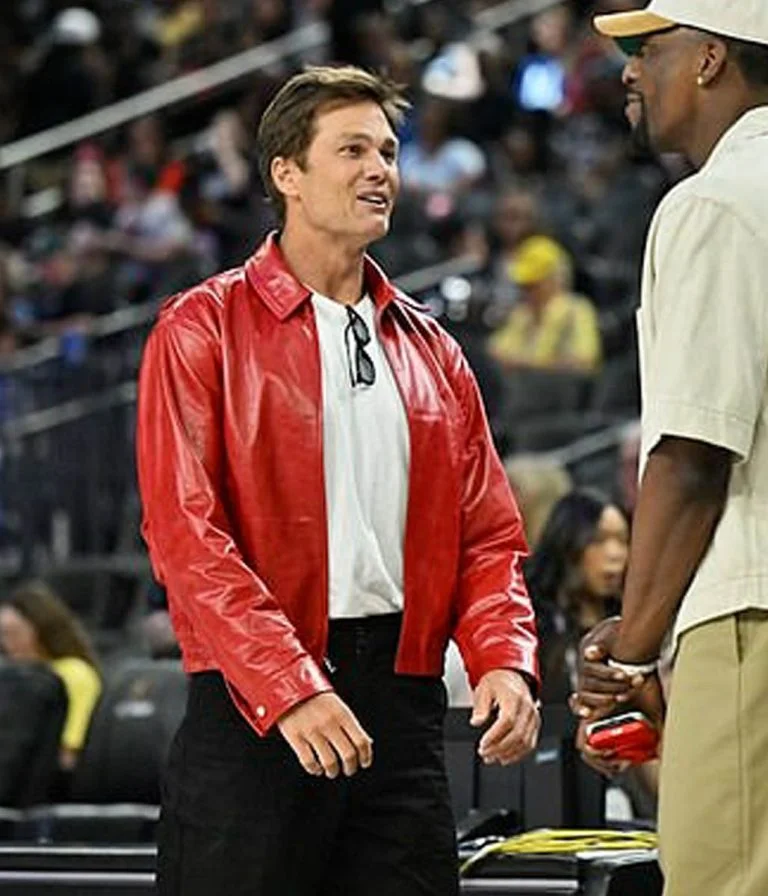 Tom Brady Red Leather Jacket