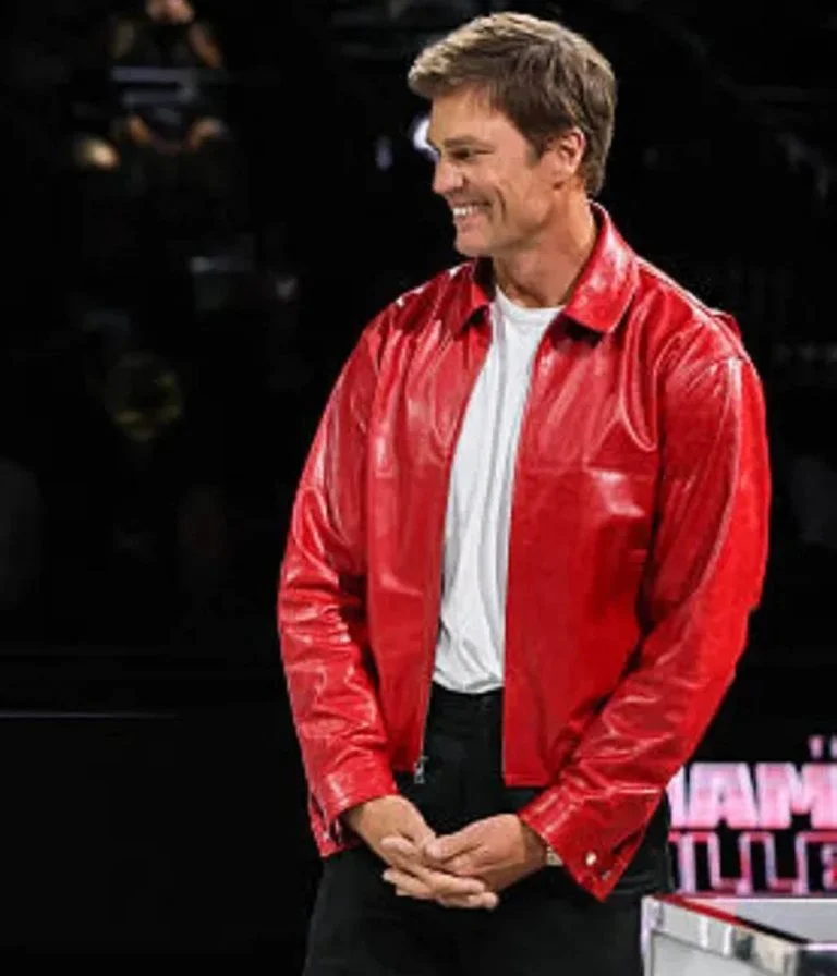 Tom Brady Red Leather Jacket