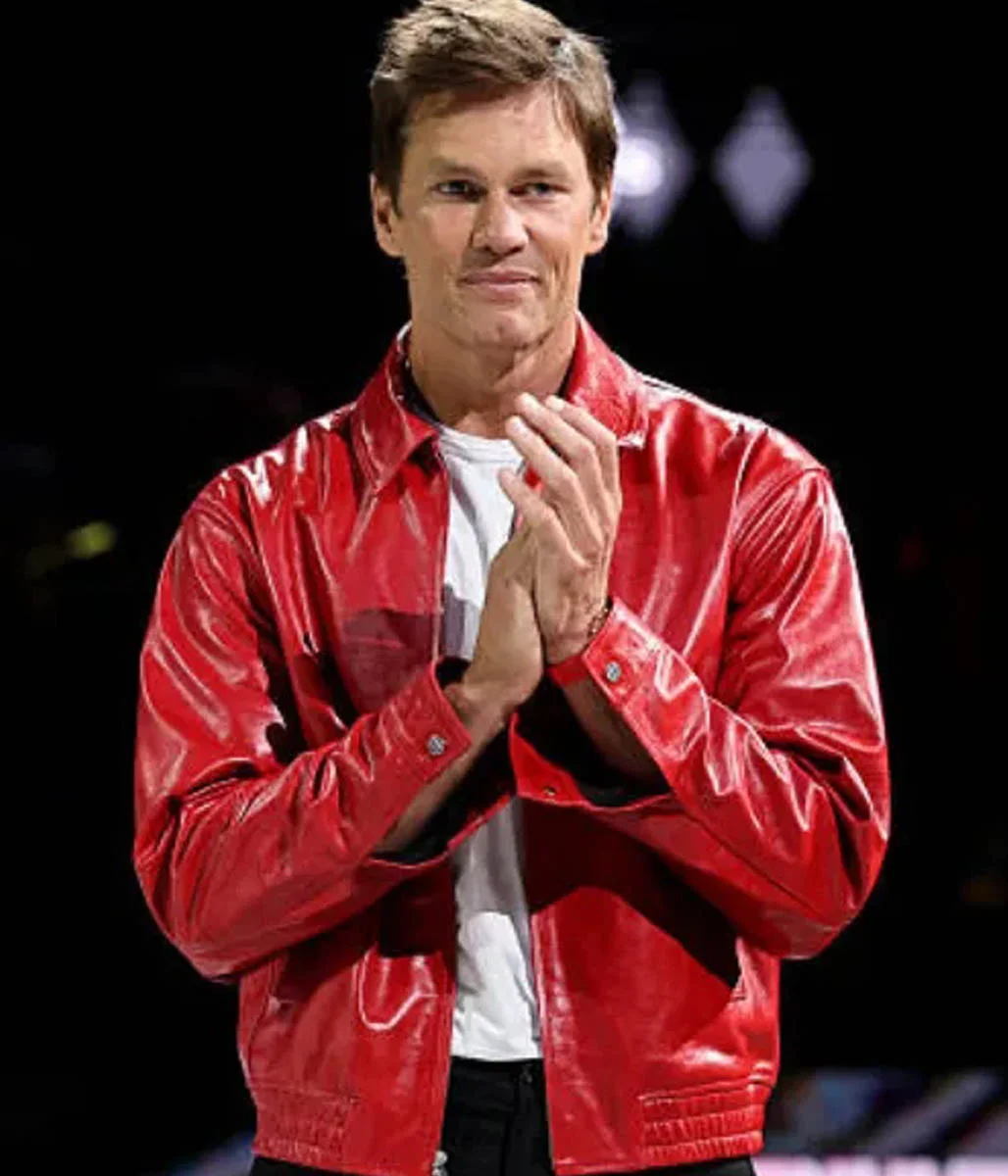 Tom Brady Red Leather Jacket