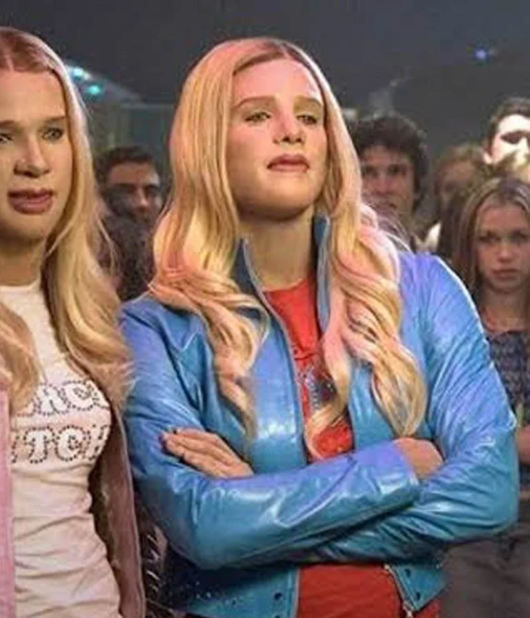 White Chicks Blue Leather Jacket