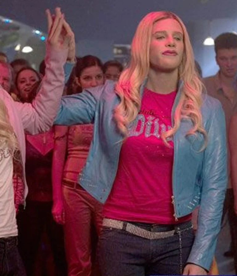 White Chicks Blue Leather Jacket