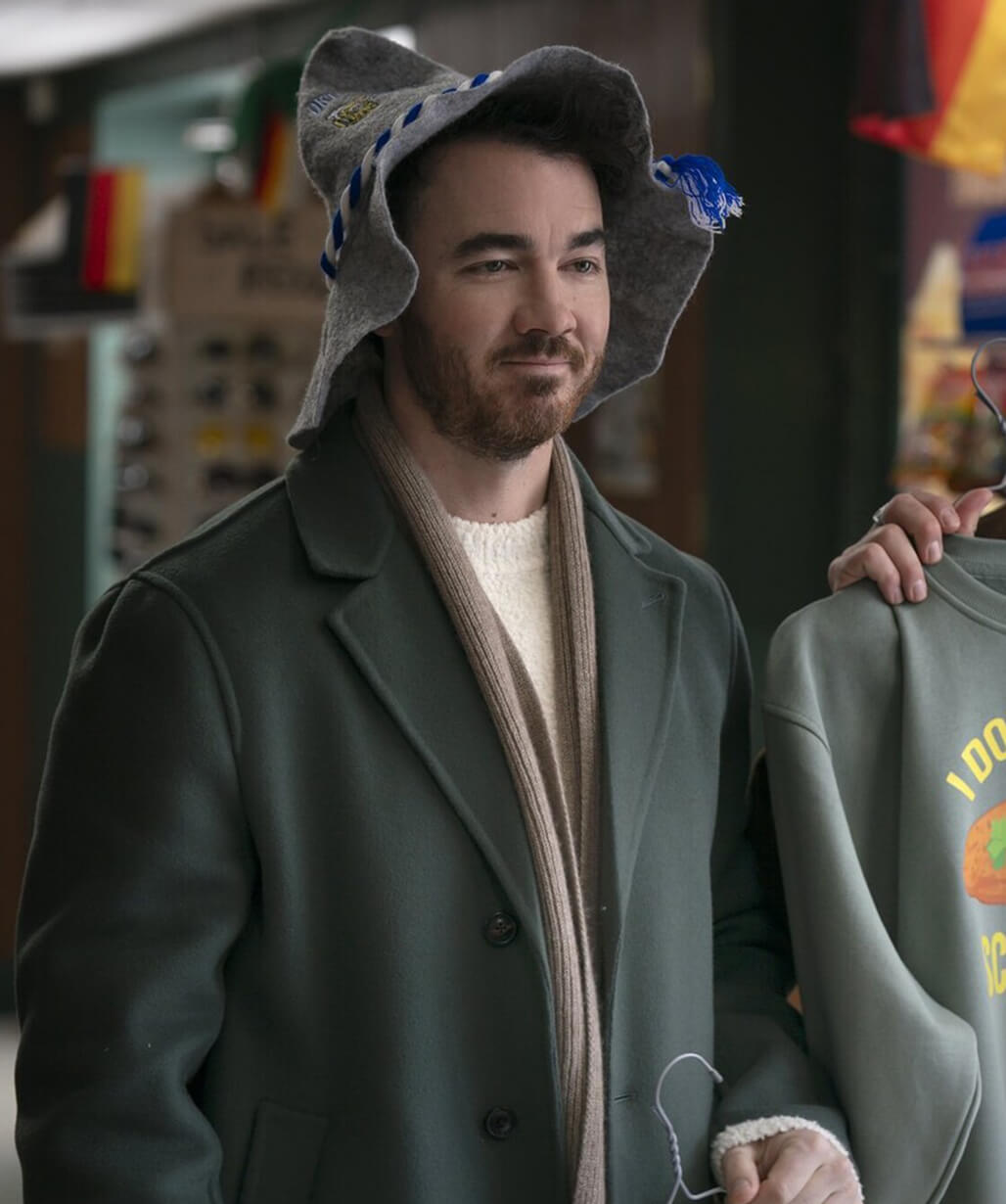 A Very Jonas Christmas Movie 2025 Kevin Jonas Green Coat