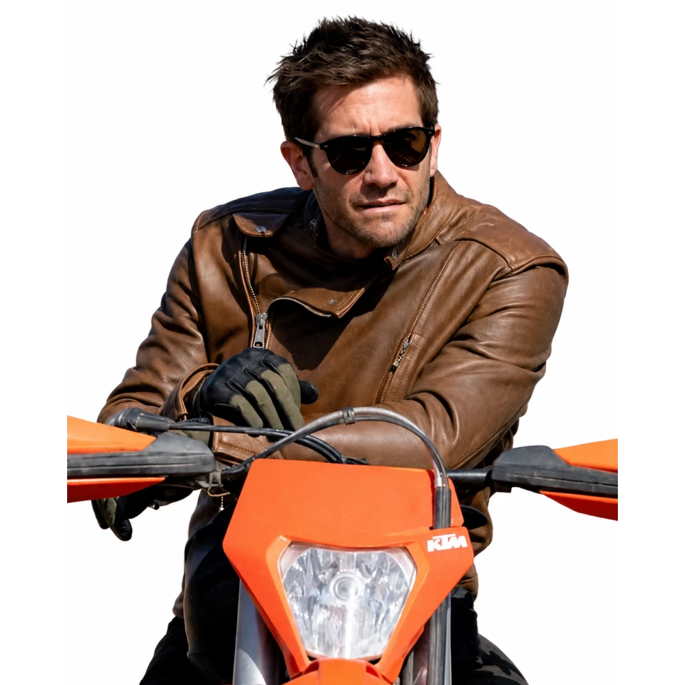 In the Grey Jake Gyllenhaal Brown Leather Jacket