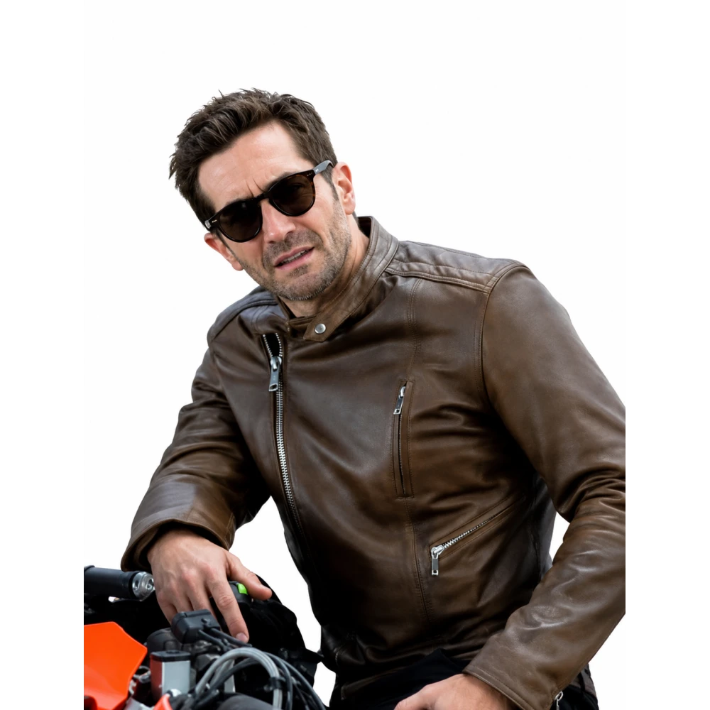 In the Grey Jake Gyllenhaal Brown Leather Jacket