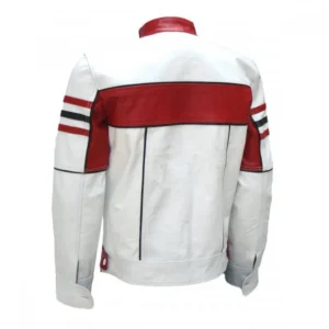Bi-Color Men’s Leather Biker Jacket